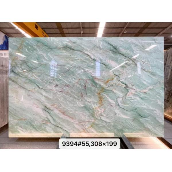 Polished Royal Green Quartzite Natural Green Gaya Marble Big Slab for Coffee Table