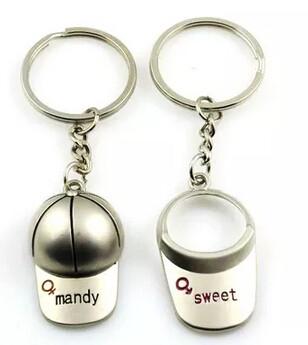 New creative gift product sun hat sports cap wedding gift keychain keyrings