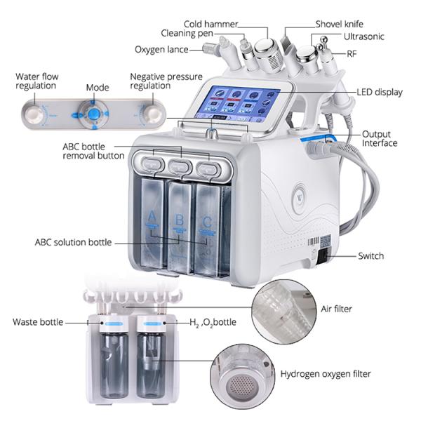 Портативные аксессуары машины красоты Hydrafacial 250V машины Dermabrasion гидры