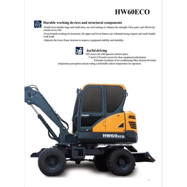 Brand New Korea Hyundai Excavator HW60 6 Ton Wheel Jindongyu Machinery