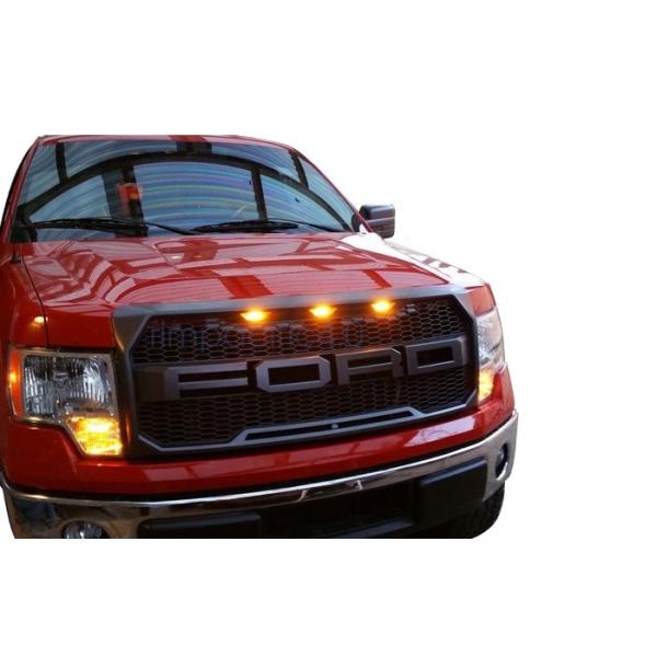 Auto Accessories Upgrade Front Grille with light for 2009 2012 Ford Raptor F150