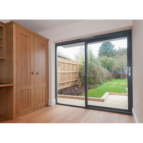 Exterior Metal Aluminum Sliding Doors Tempered Glass System 6A 9A 12A Double sliding doors SLIDING GLASS SHOWER DOOR