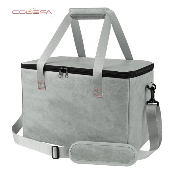 Factory Direct DuPont/Tyvek Paper BBQ Insulated Bag with Zipper Opening Large Capacity Meat Beverage Storage Insulated Bag