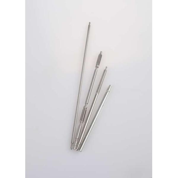 Silver Knurled Stainless Steel Shaft / Slender Shaft For Industrial Equipment