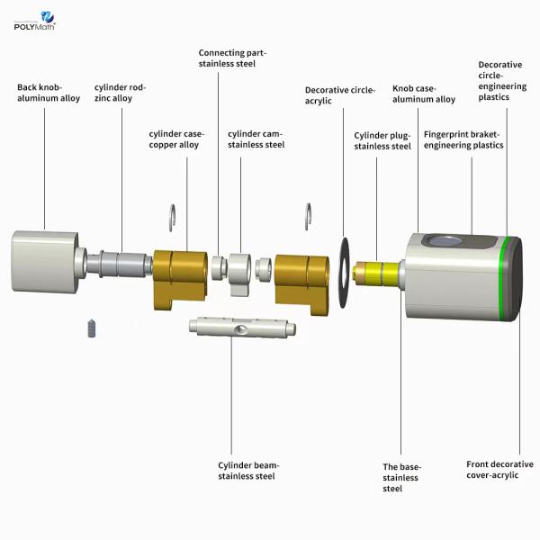 Smart Door Lock IC Card Tuya BLE Cylinder for Fashionable Style 35-45mm Door Thickness