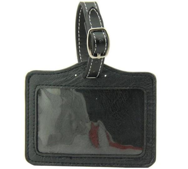 Promotional Suitcase Name Tags , Custom PU Leather Business Card Luggage Tag