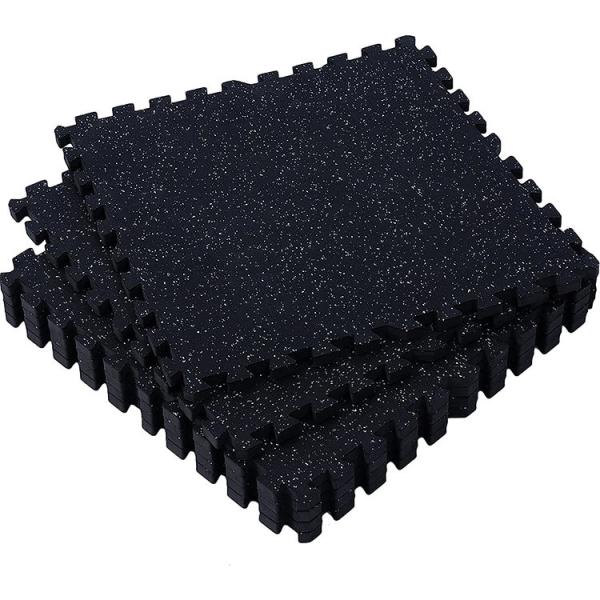 0.79 Inch Gym Flooring For Home Gym, 6 Tiles Exercise Equipment Mats With Rubber Top