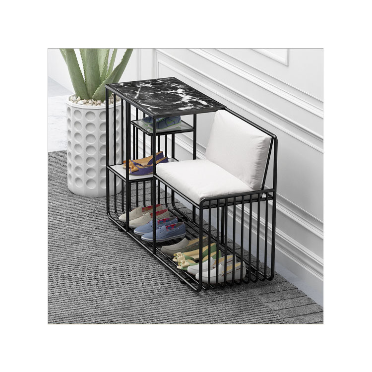 Portable Living Room Furniture Metal Shoe Rack with Modern Design and Wire Storage