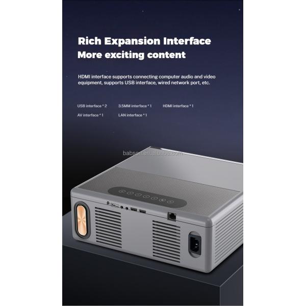 Budplus H5 4Android 9 Smart Home Theater Projector with 20000 Lumen LED Lamp 4K 1080P WiFi Remote 2G RAM for Movie Playback