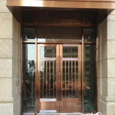 Customized Security Decorative Entry Door Stainless Steel Front Doors For Homes