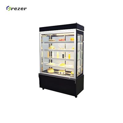 Black Cake Freezer Counter Customized Display Cake Freezer Commercial For Chocolate Cake