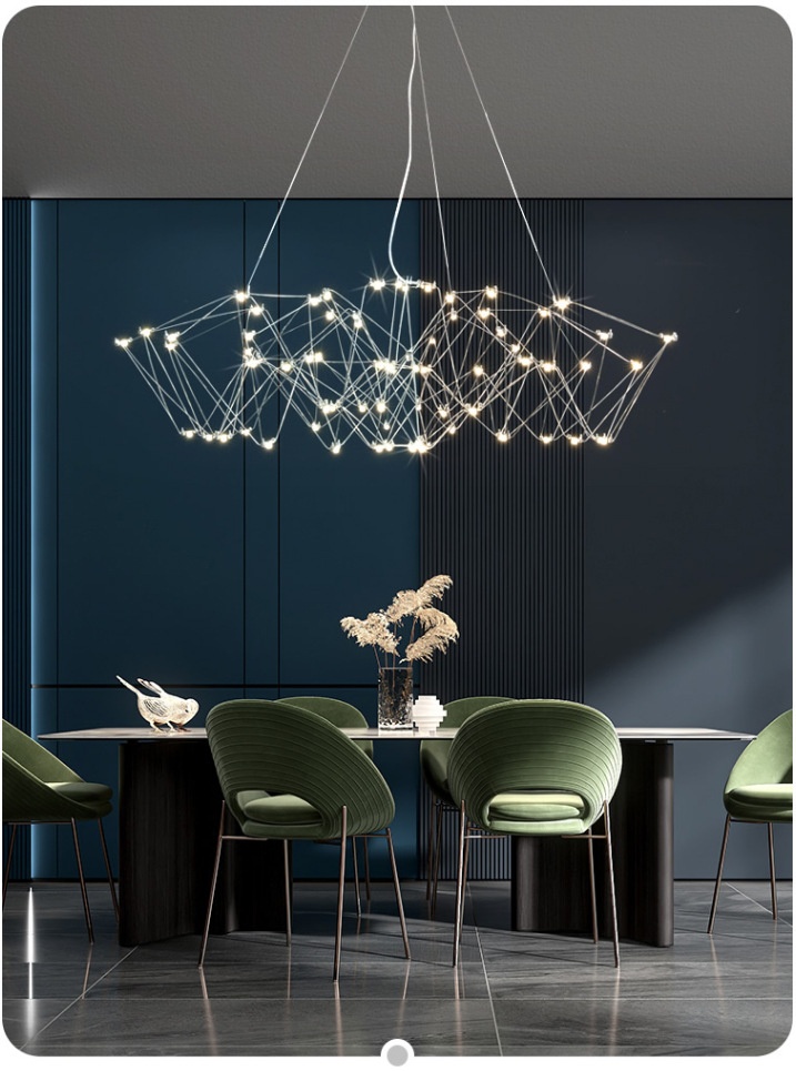 JYLIGHTING на заказ Нерегулярные линии из нержавеющей стали Светодиодные люстры Светодиодные светильники для виллы ресторана