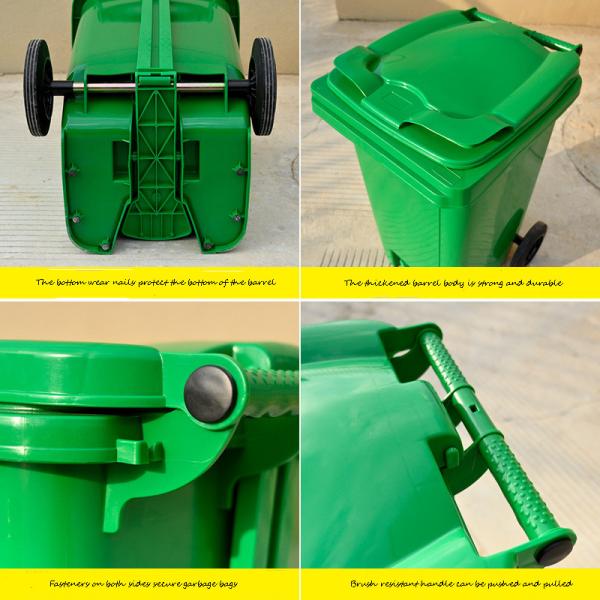 Eco Mobile Garbage Bin 240L HDPE 660L Garbage Bin For Public Place