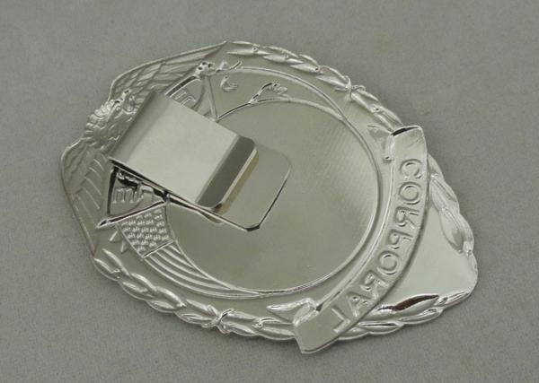 3D Brass Die Struck Police Army Badges With Sticker And Special Clip