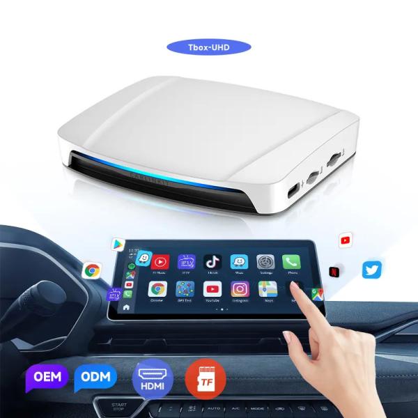 Tbox UHD Wireless Adapter CarPlay USB HDMI Port 8G 128Gb SDM660 Android 13  Video Ai Box  For  Youtube Netflix