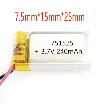2/5/10/20 Pcs 3.7V 240mAh Lithium Polymer Ion Battery 2.0mm JST Connector Battery Size 7.5mm*15mm*25mm