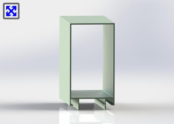Light Green Coated Aluminum Curtain Wall Profile Engineering Exterior