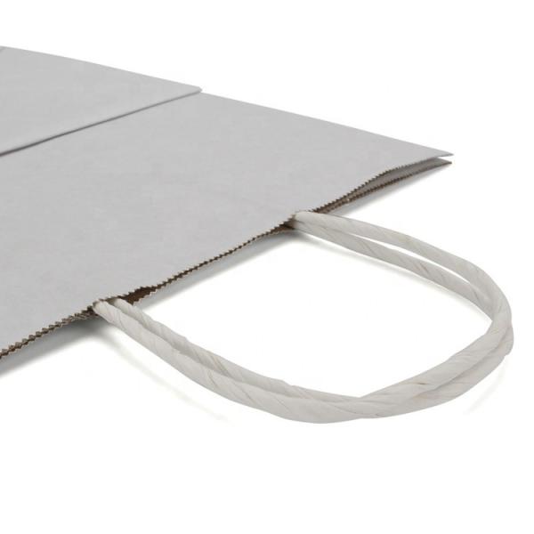 Recyclable White Kraft Paper Bags Eco Friendly Takeaway Tote Bag With Twisted Handles
