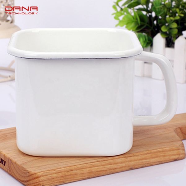 Carbon Steel Eco Friendly Classic Black White Enamel Noodle Cup Supplied with Plastic Lid and Enamel Lid Combo