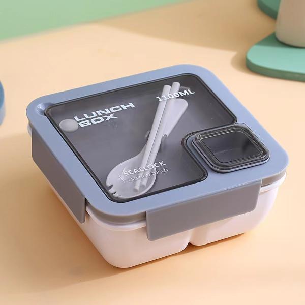 Reusable Portable Plastic Bento Lunch Box for All Applicable People at School Style