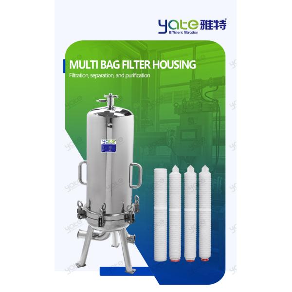 Electronics Industries Pure Water Filter Stainless Steel Multi Cartridge Filter Housing