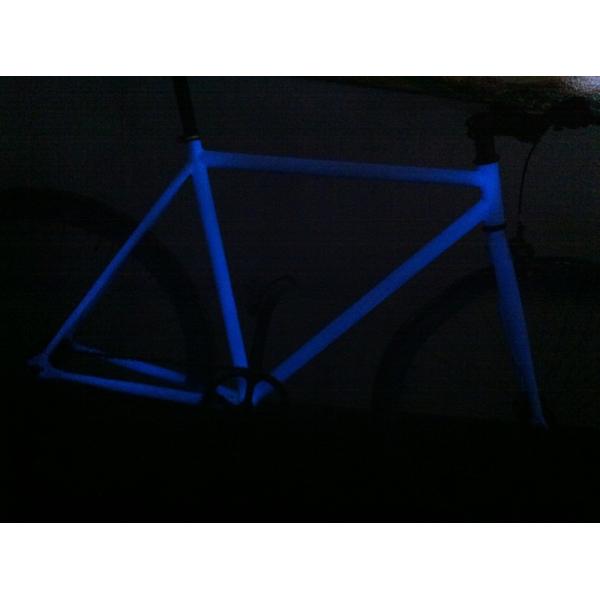 Color 700C Green Single Speed Fixie Gear Bike with Neon Nights Glow-in-the-Dark Paint