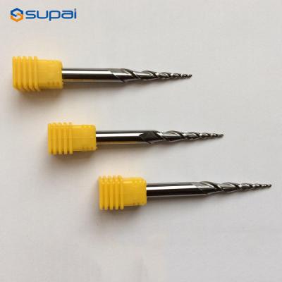 Carboneto cônico moinhos de extremidade afilados para as peças fazendo à máquina do bronze da precisão do CNC