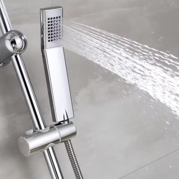 Thermostatic Mixer Shower Bathroom Chrome Plated Stainless Steel Wall Mount Faucets Taps