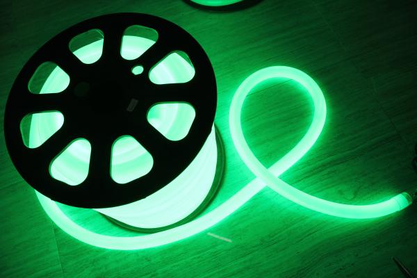 luz de neon flex LED de alta luminosidade cor verde 110v 25mm para exterior