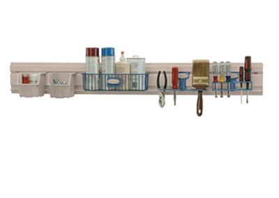 4 painéis de parede cinzentos da garagem do pé de comprimentos, shelving de parede da garagem para o sistema da garagem