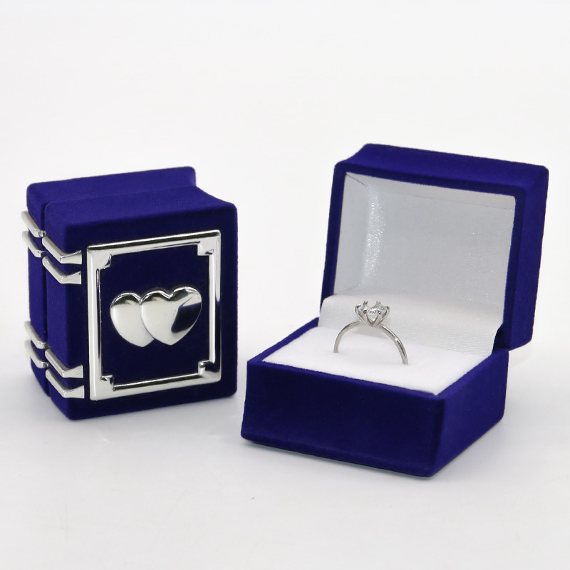 Special Velvet Book Jewelry Boxes Custom Color Velvet Wedding Ring Box