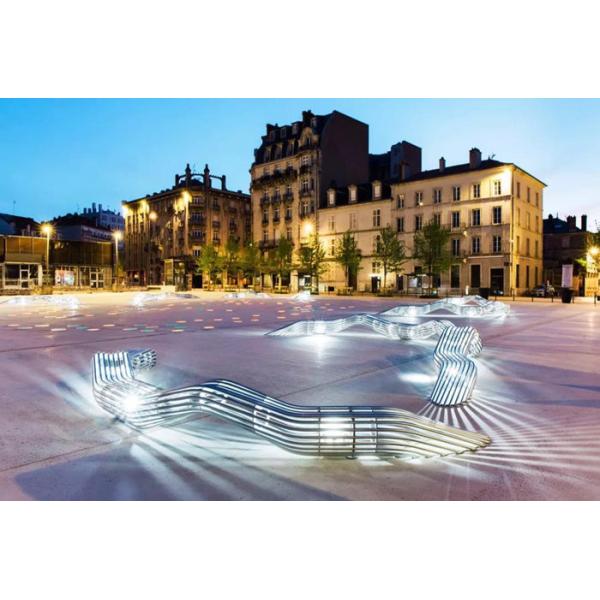 Public Sculpture Furniture Art Polished Outdoor Stainless Steel Chair Customized