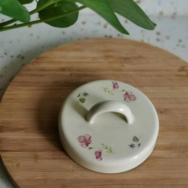Marble Color Coating Enamel Food Container Bacon Grease Container Leakproof With PE Lid