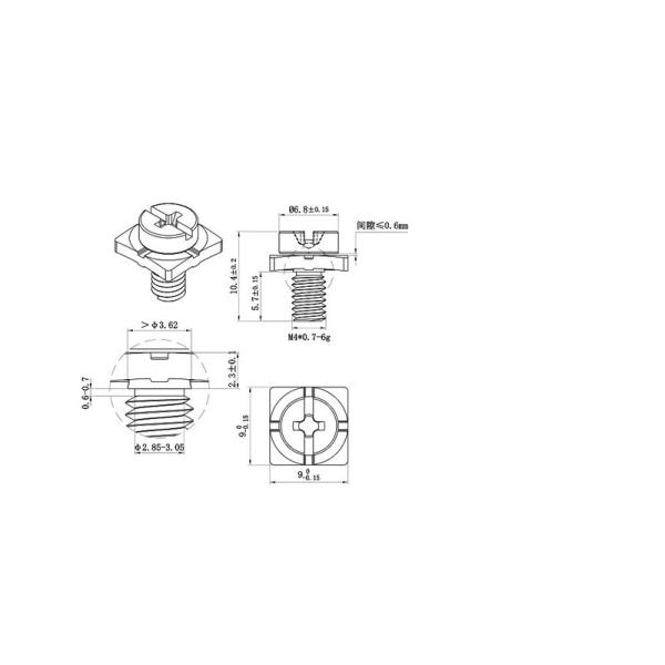 10.4mm Pan Head M4 Machine Screw SUS304 Stainless Steel