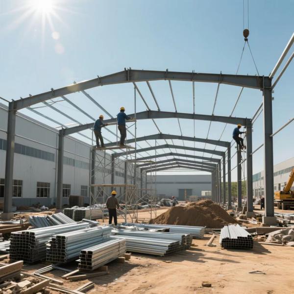 Steel Structure Warehouse Building with Thermal Insulation and Aluminum Windows