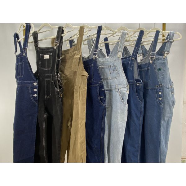 Fashionable Used Summer Clothing Second Hand Denim Overalls For Men Women