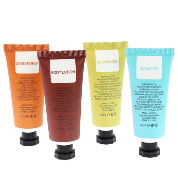 Eco Friendly Tubes Hotel Amenities Set Mini Size Travel Shampoo Conditioner Shower Gel