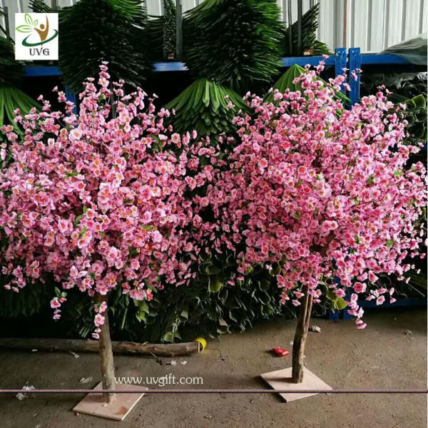 UVG white and pink small fake peach blossom centerpieces table trees for wedding hall decoration CHR169