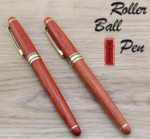 Red Sandalwood Luxury Roller Ball Pen 0.5mm Business Roller Pen With Gold