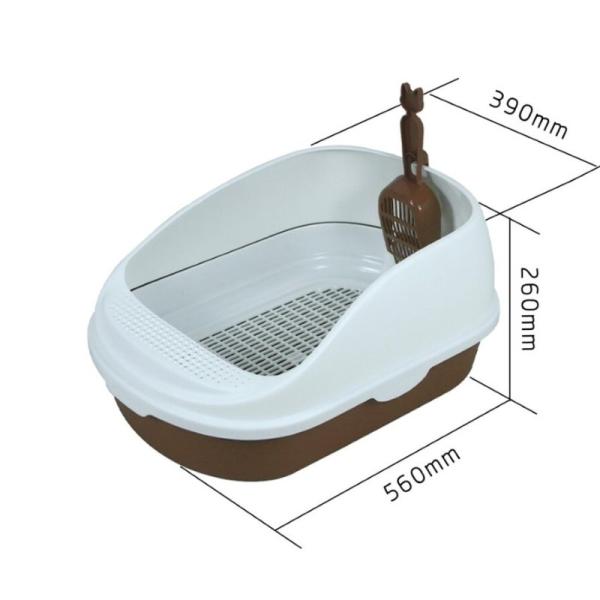 OEM ODM Semi Enclosed Cat Litter Box PP PET Cleaning Litter Box