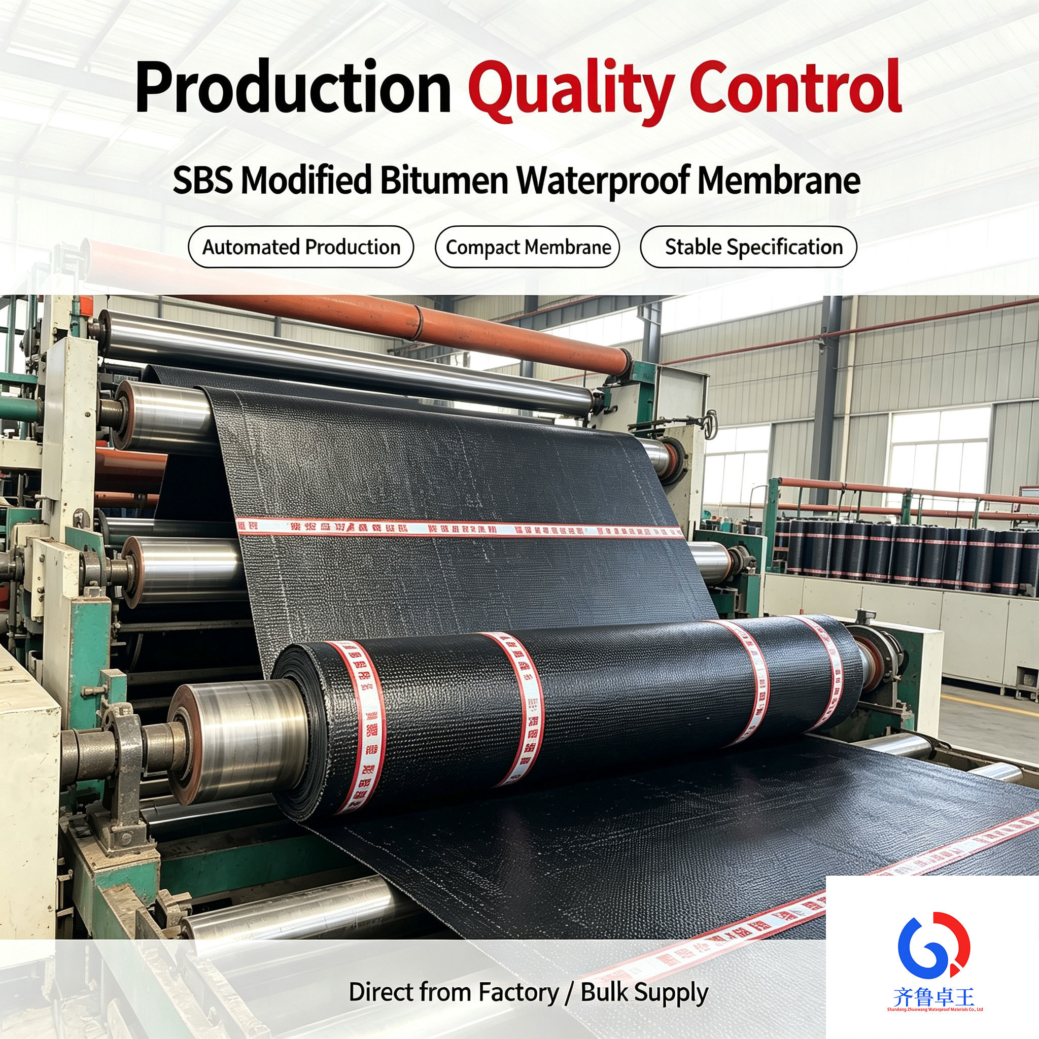 - Durable SBS Bitumen Roof Membrane UV Resistant Weatherproof for Building Construction