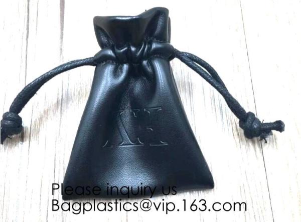 Leather Medieval Coin Pouch, Drawstring Bag/Costume/Organizer/Gifts/Accessories,Faux Black PU Leather Pouch, Leather