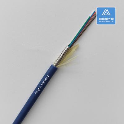 6 cœurs en mode unique câble en fibre blindée en spirale 5,0 mm bleu en PVC résistant aux rongeurs FTTH