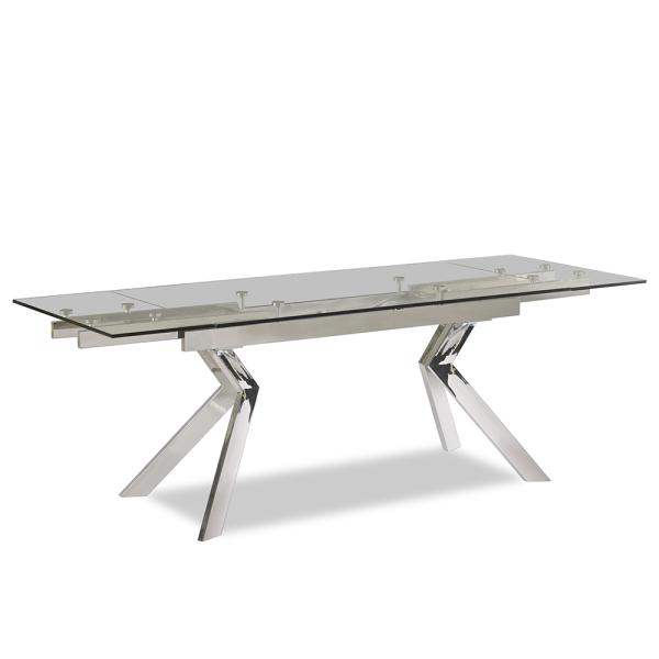 Fashion Rotated Stainless Steel  Living Furniture  Western Style  Tempered Glass Dinning Table Sets