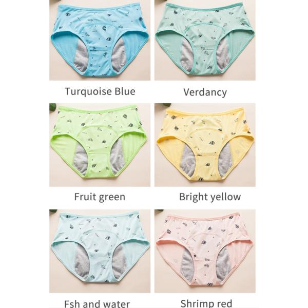Teen Girls 3 Layers Period Underwear Leakproof Super Absorbent Menstrual Panties For Teenage Girls Physiological Panty
