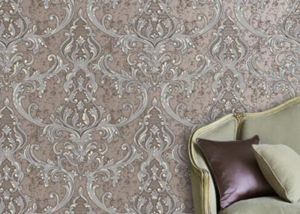 Removable Home Decoration Wallpaper 1.06*10m / Country House Wallpaper Floral Pattern