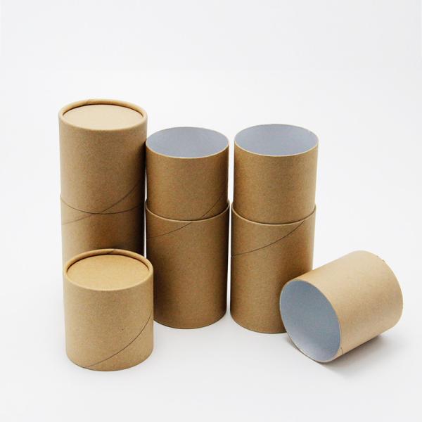 Food Grade Customized Kraft Paper Tube Box with CMYK Printing for Candy and Tea Packaging