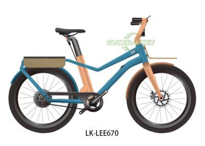 City Ebike 350W Rear Hub Motor 36V Lithium-Ion Battery And 7-Speed Gear System Turquoise And Orange