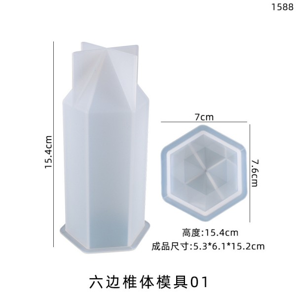 DIY crystal dropper mold hexagonal vertebral body home decoration candle making silicone mold