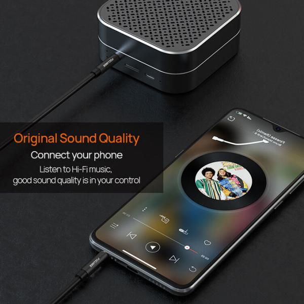 FCC Beveled Stepdown Male To Male Stereo Audio Aux Cable For Cellphone